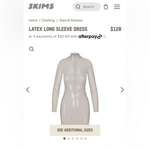 SKIMS Latex Long Sleeve Dress - size medium - color cement - worn only once!